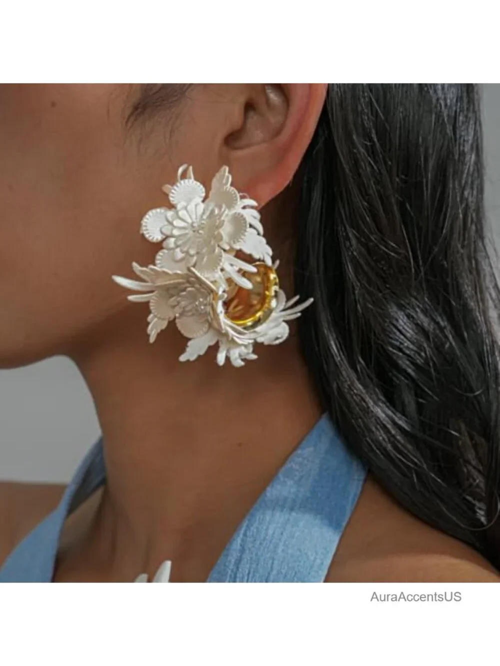 Bohemian Dangle Earrings for Women Ethnic Floral Hanging Hoop Statement Jewelry